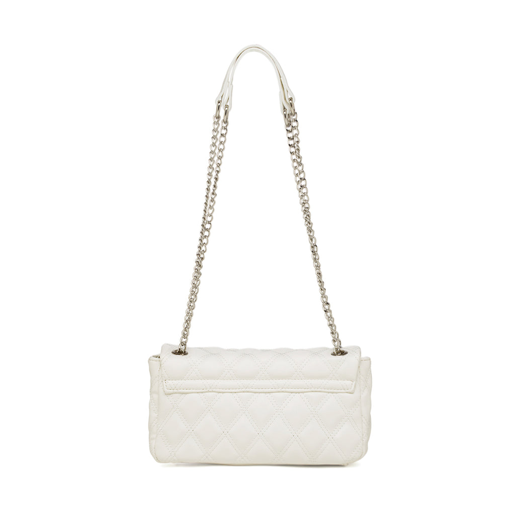 Borsetta a tracolla bianca da Donna trapuntata con motivo a rombi Lora Ferres