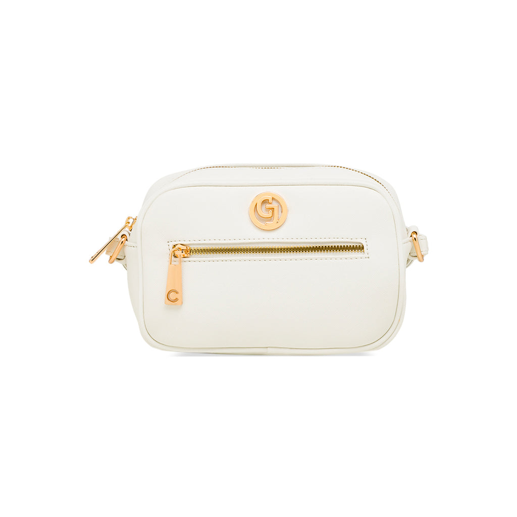 Borsa a Tracolla Bianca da Donna con logo dorato Carrera Jeans