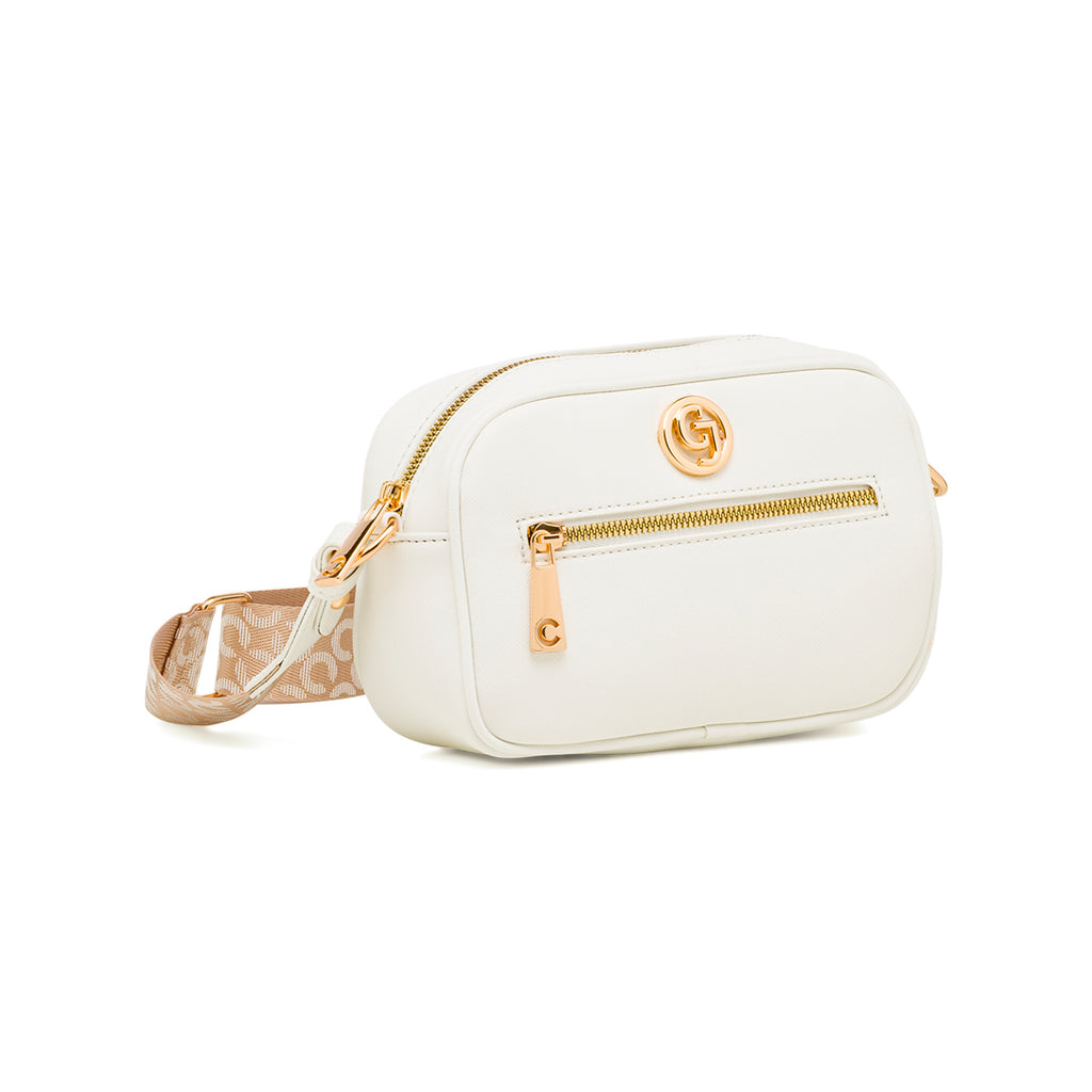 Borsa a Tracolla Bianca da Donna con logo dorato Carrera Jeans