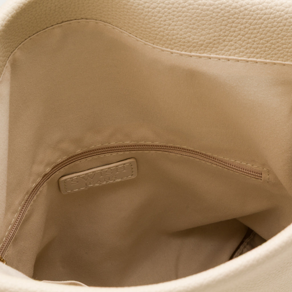 Borsa a Tracolla Nude da Donna con catena e logo Swish Jeans