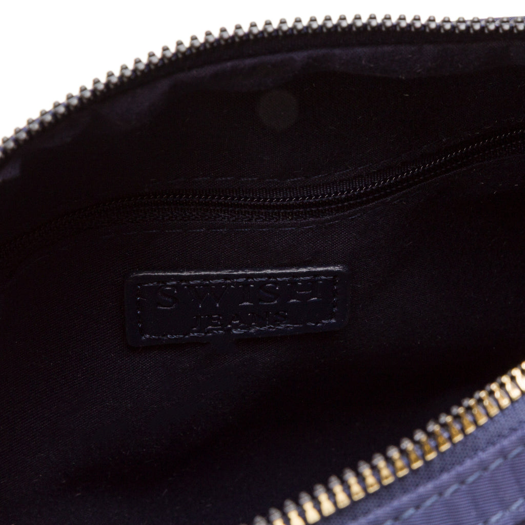 Borsa a tracolla blu da Donna in tessuto lucido con logo Swish Jeans