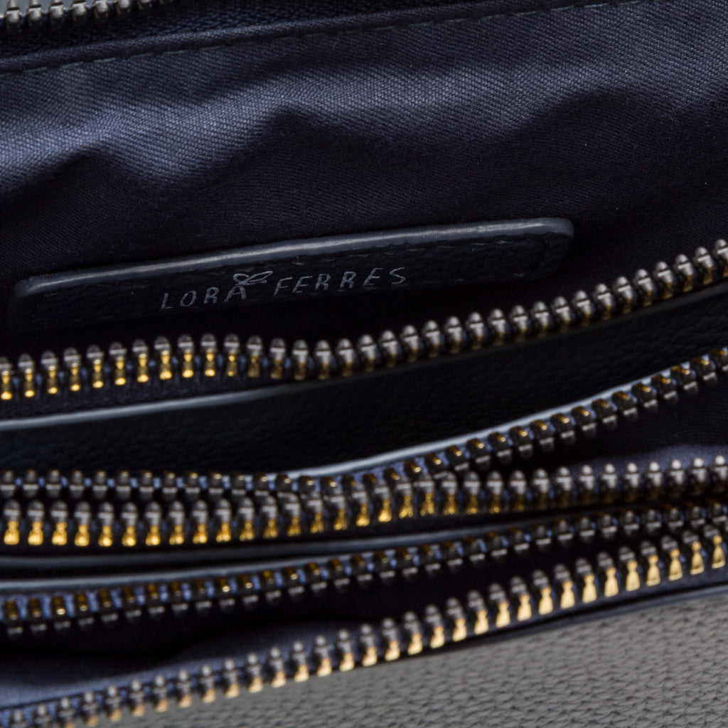 Borsa a tracolla Blu con logo regolabile da Donna e tripla cerinera Lora Ferres