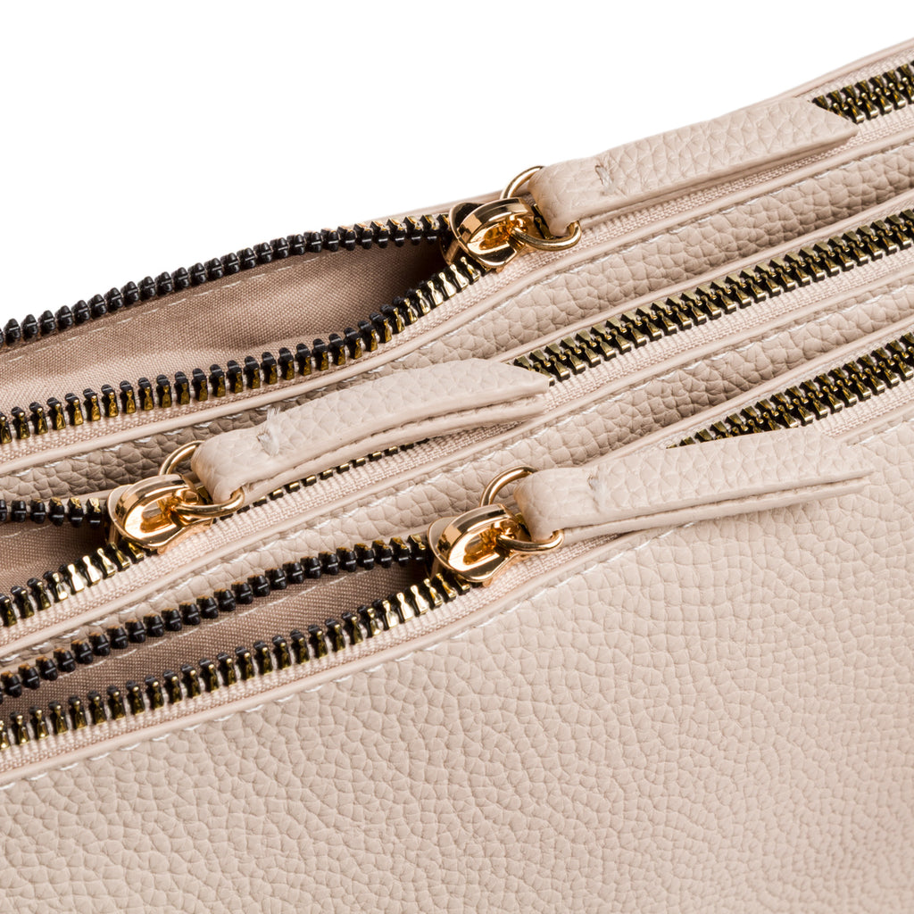 Borsa a tracolla beige da Donna con logo in metallo Lora Ferres