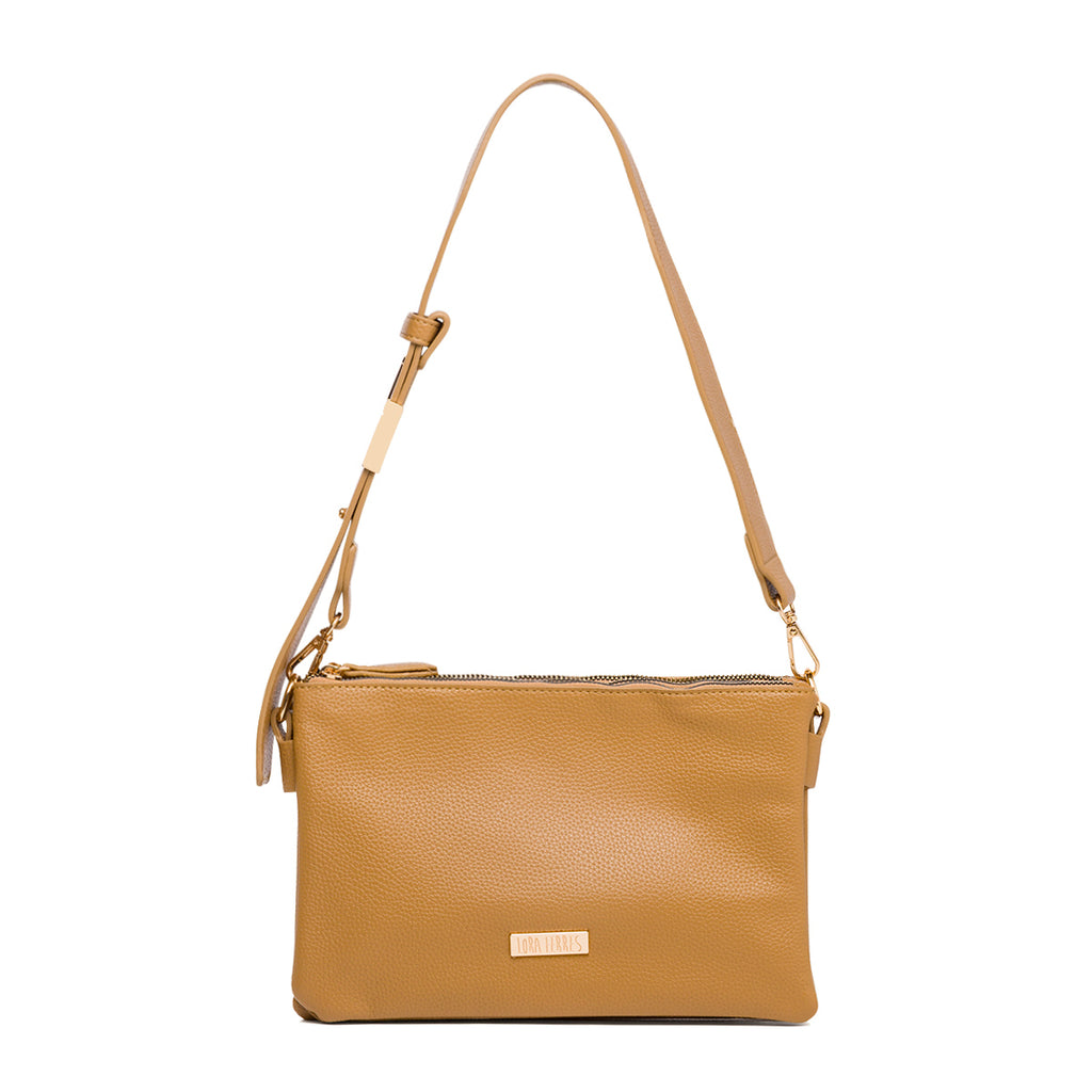 Borsa a tracolla Beige da Donna con logo in metallo Lora Ferres