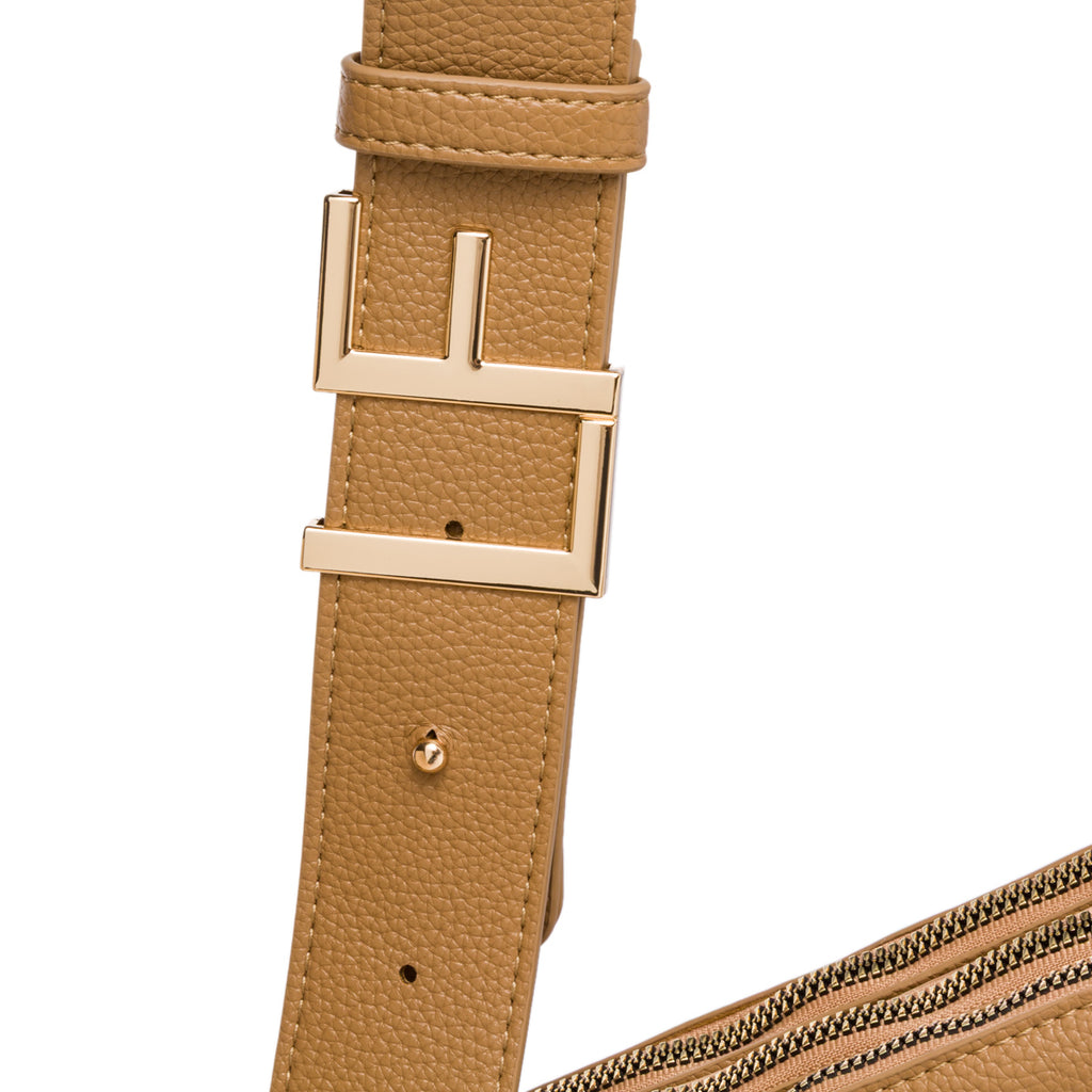 Borsa a tracolla Beige da Donna con logo in metallo Lora Ferres