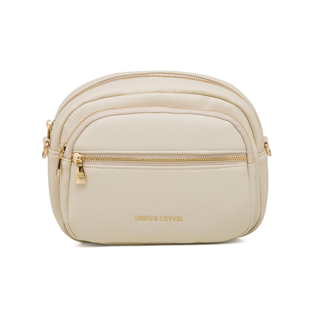 Borsa a tracolla bianco off-white da Donna con dettagli dorati Enrico Coveri