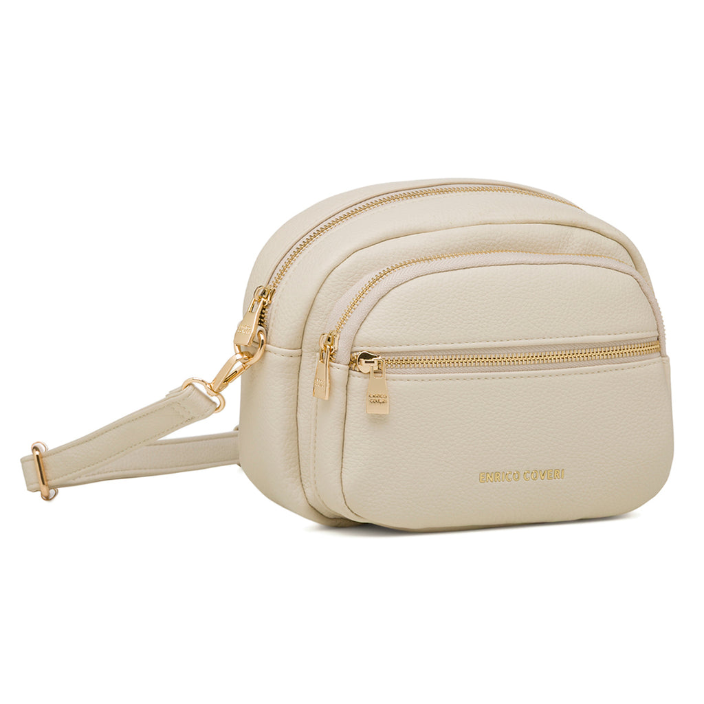 Borsa a tracolla bianco off-white da Donna con dettagli dorati Enrico Coveri