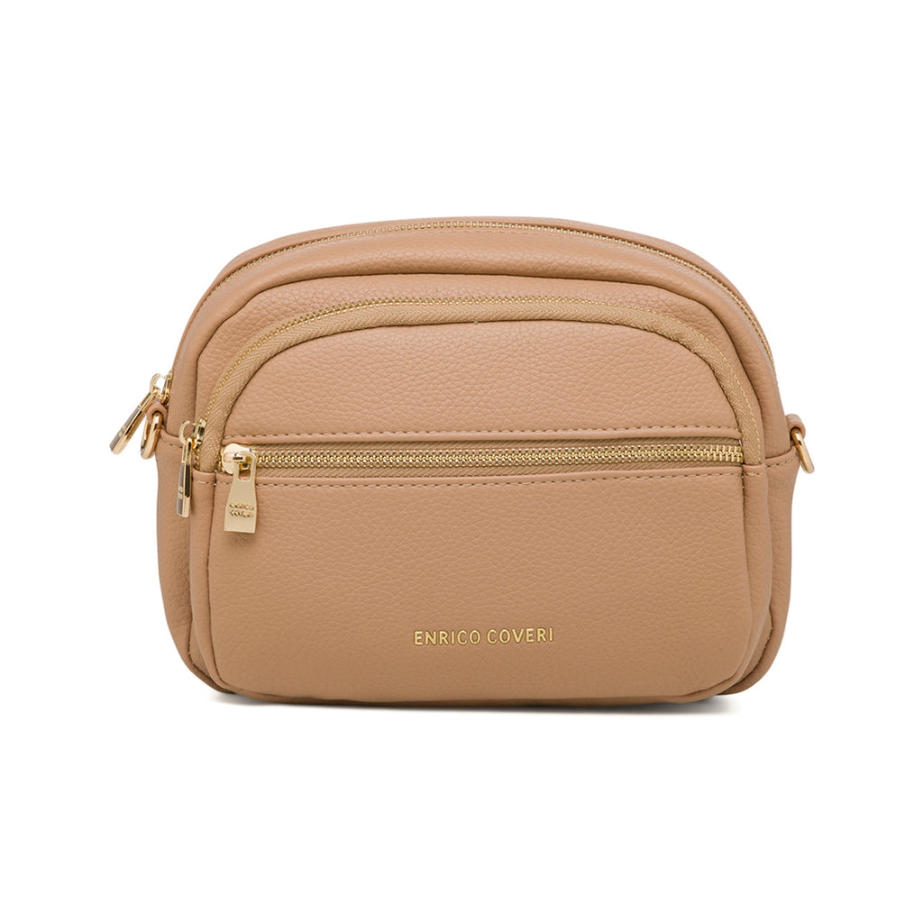 Borsa a tracolla beige da Donna con logo Enrico Coveri