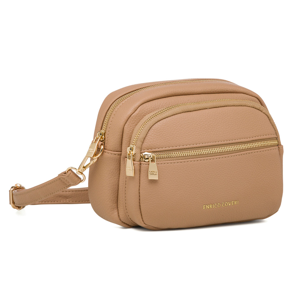 Borsa a tracolla beige da Donna con logo Enrico Coveri