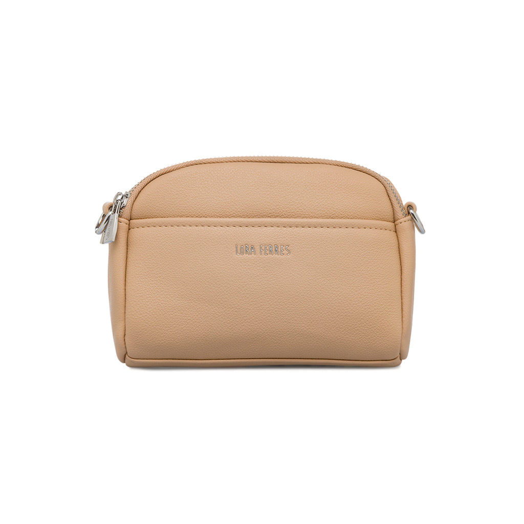 Borsa a tracolla beige da donna con doppio scomparto Lora Ferres