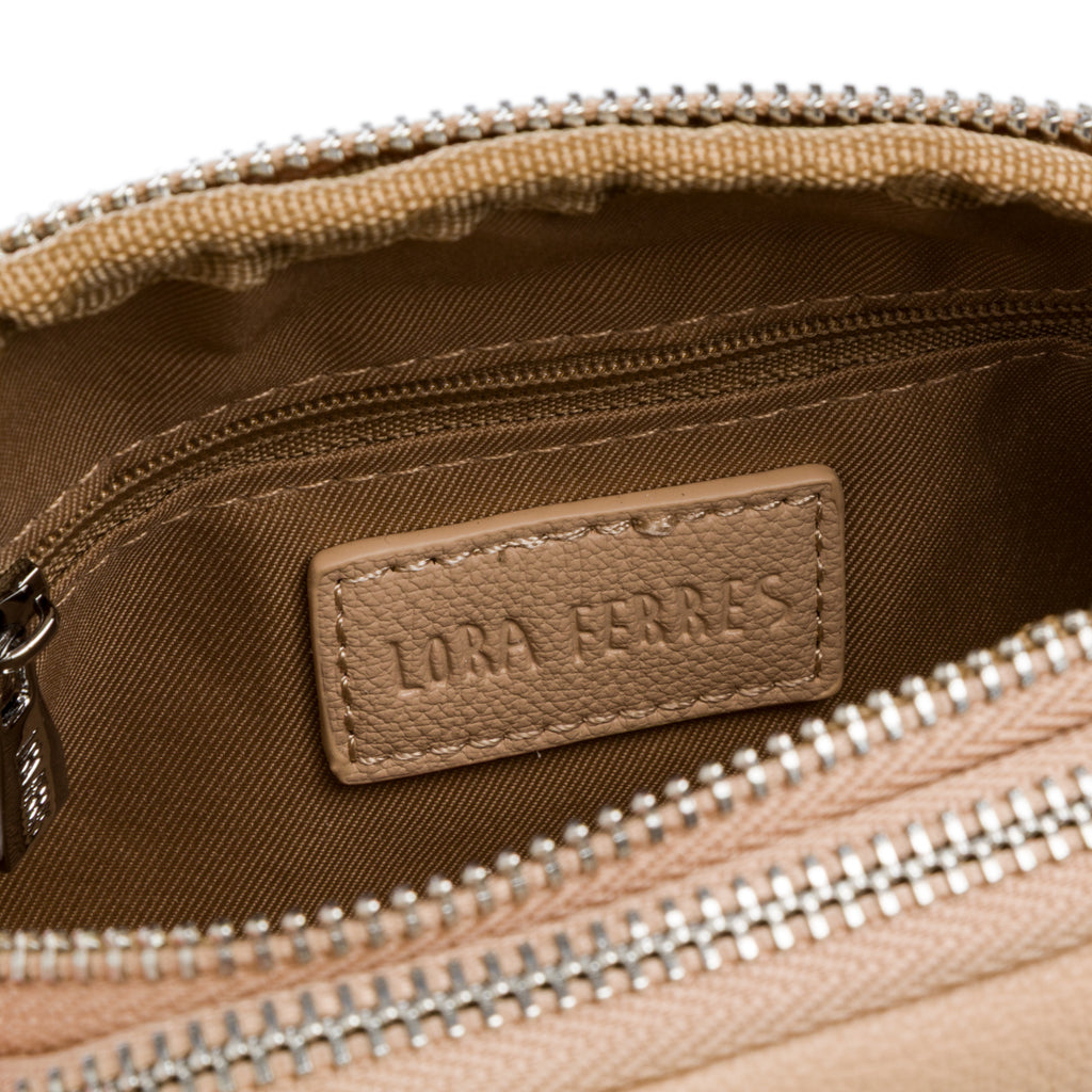 Borsa a tracolla beige da donna con doppio scomparto Lora Ferres