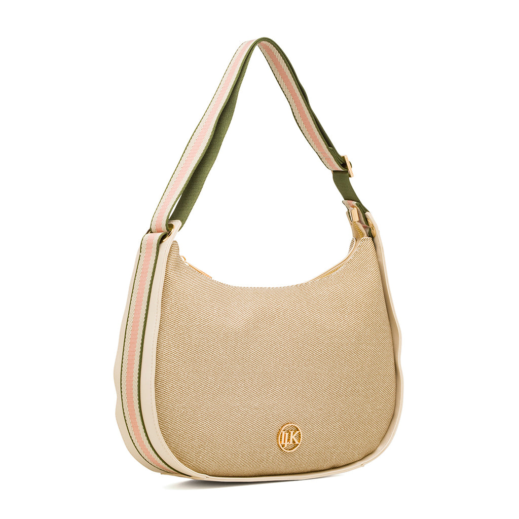 Borsa a tracolla Beige da Donna con logo in metallo Lumberjack