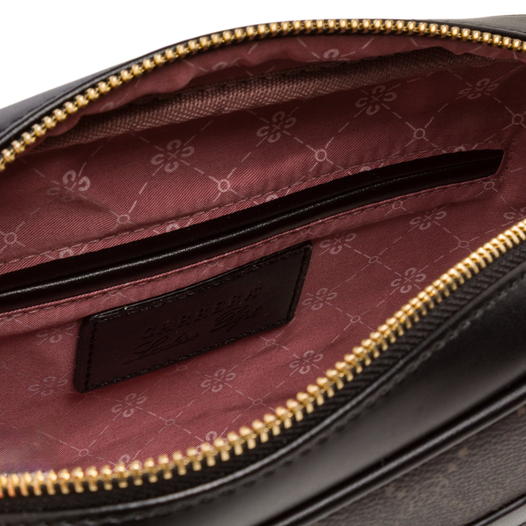 Borsa a tracolla nera da Donna con tasca frontale e logo Carrera