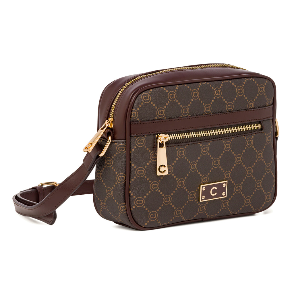 Borsa a tracolla marrone da Donna con logo Carrera