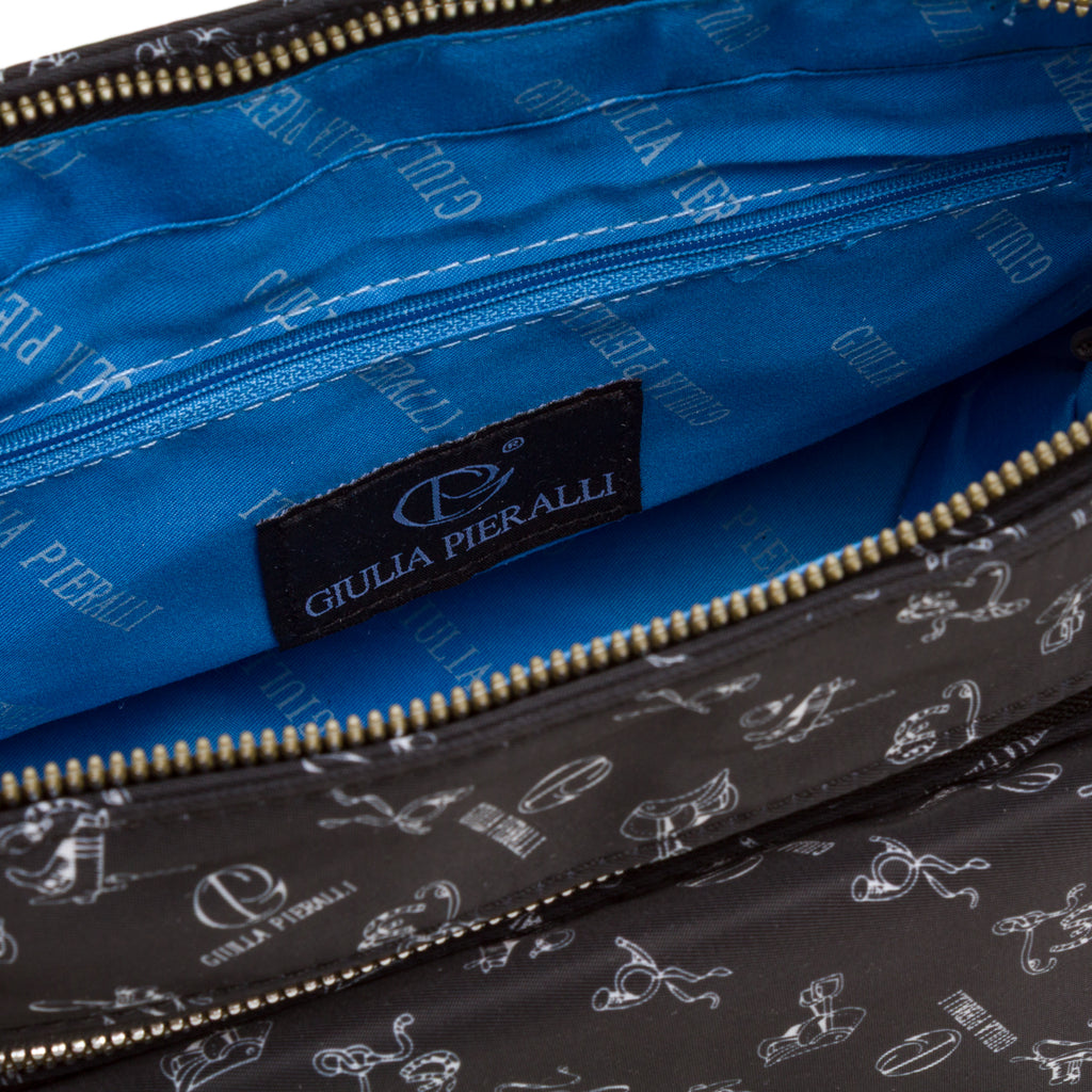 Borsa a tracolla Donna Nera Giulia Pieralli stampata logata