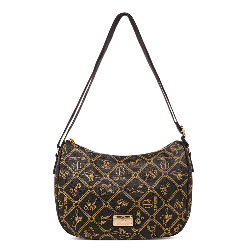 Borsa a tracolla nera da Donna con logo Giulia Pieralli