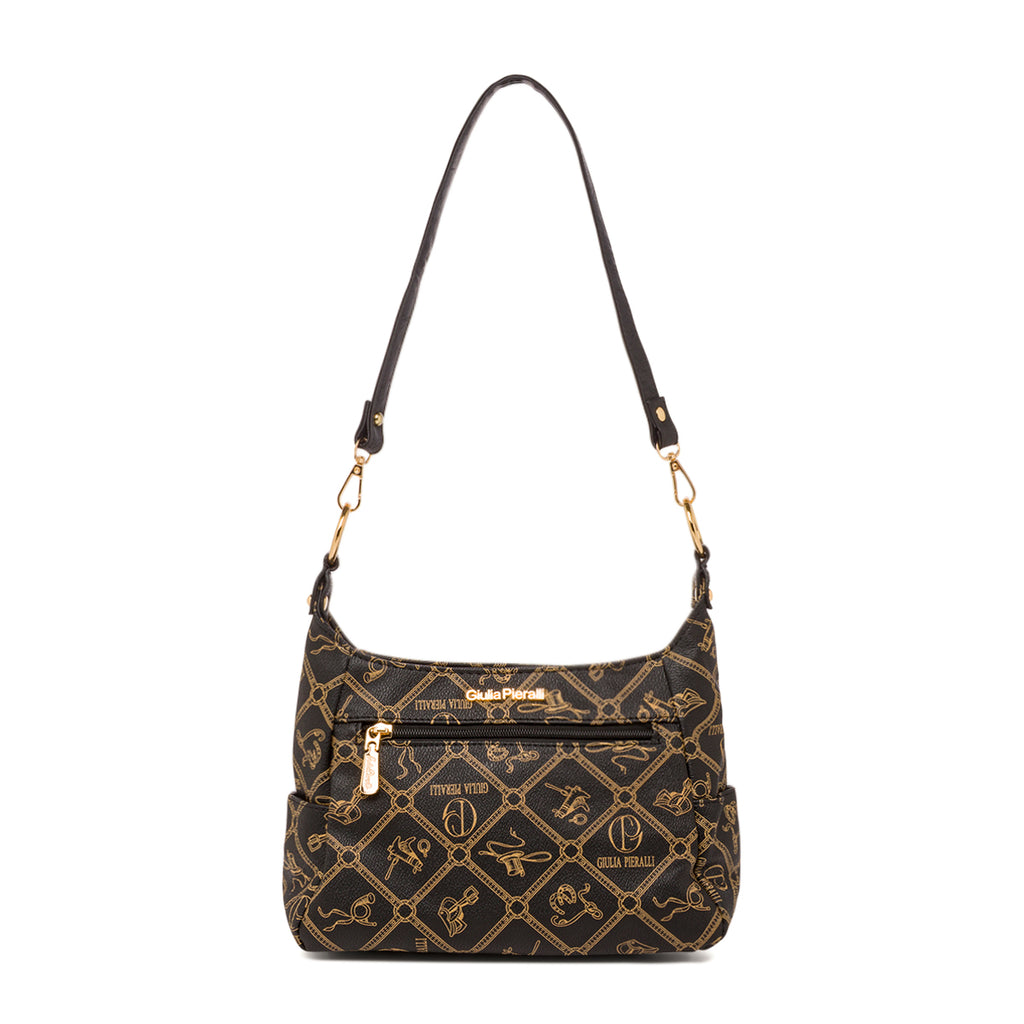 Borsa a tracolla nera da Donna con stampa All Over Giulia Pieralli