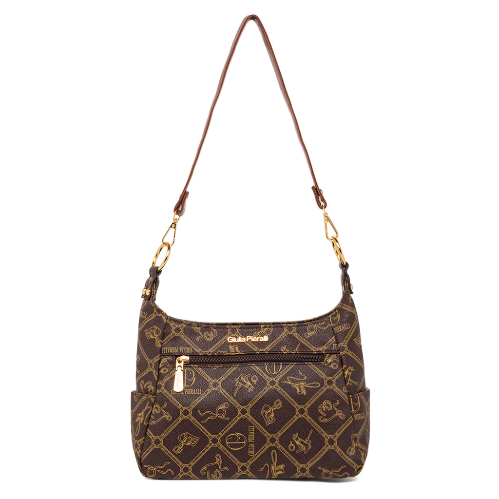 Borsa a tracolla marrone da Donna con logo Giulia Pieralli