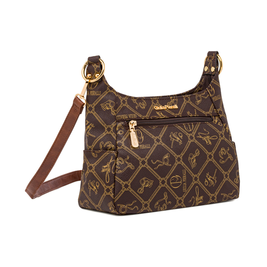 Borsa a tracolla marrone da Donna con logo Giulia Pieralli