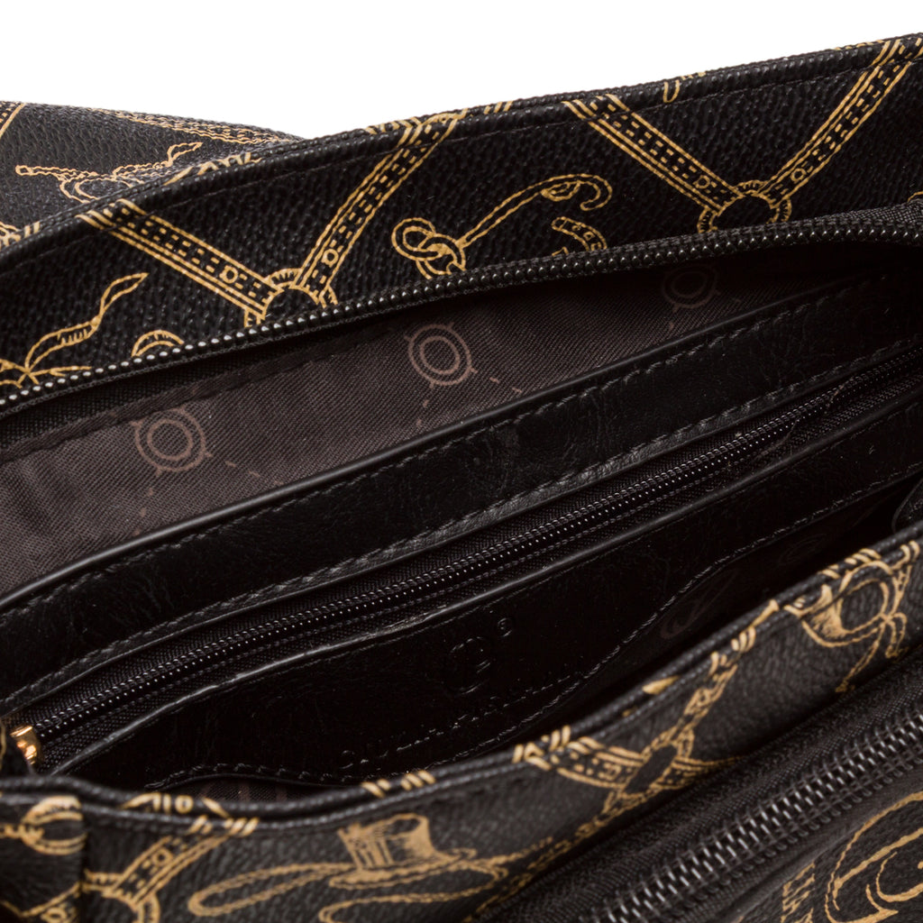 Borsa a tracolla nera da Donna con stampa Giulia Pieralli