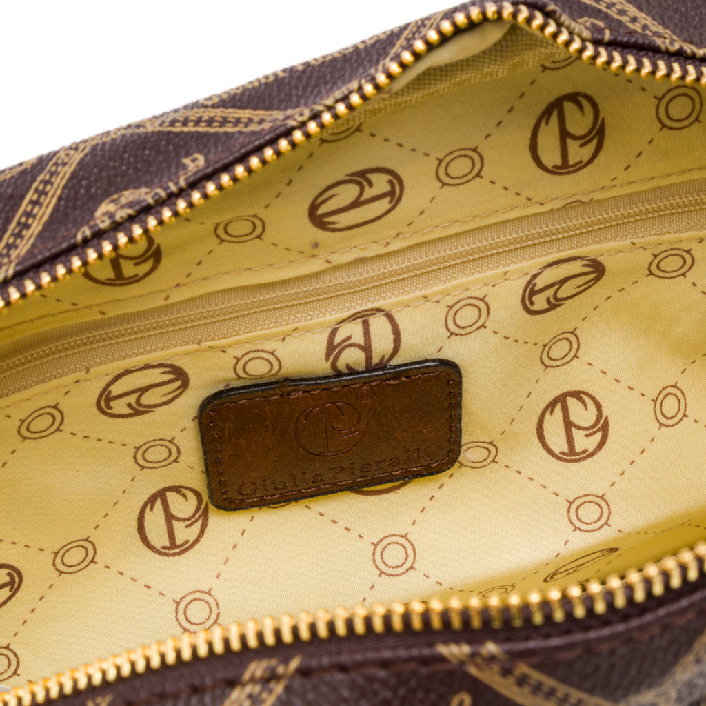 Borsa a tracolla marrone da Donna con stampa logo All Over Giulia Pieralli