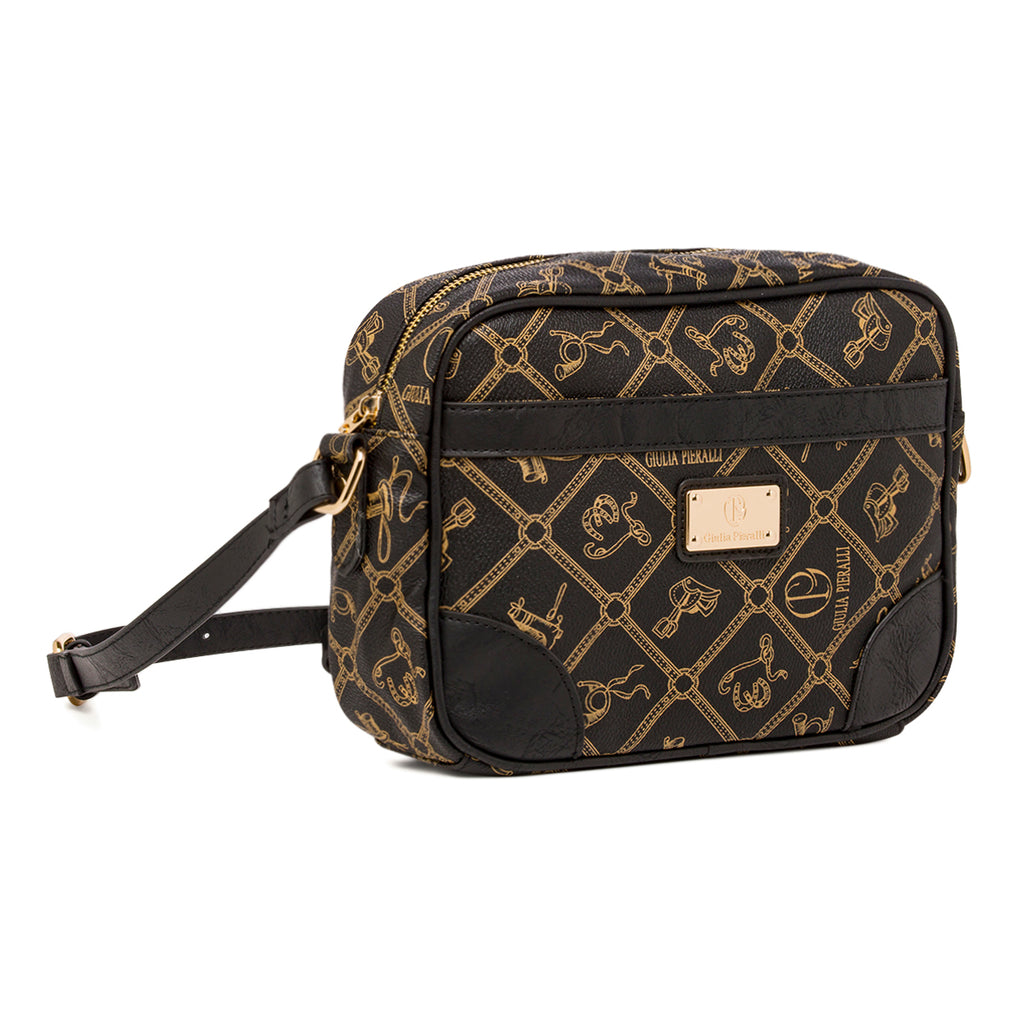 Borsa a tracolla nera da Donna con stampa Giulia Pieralli