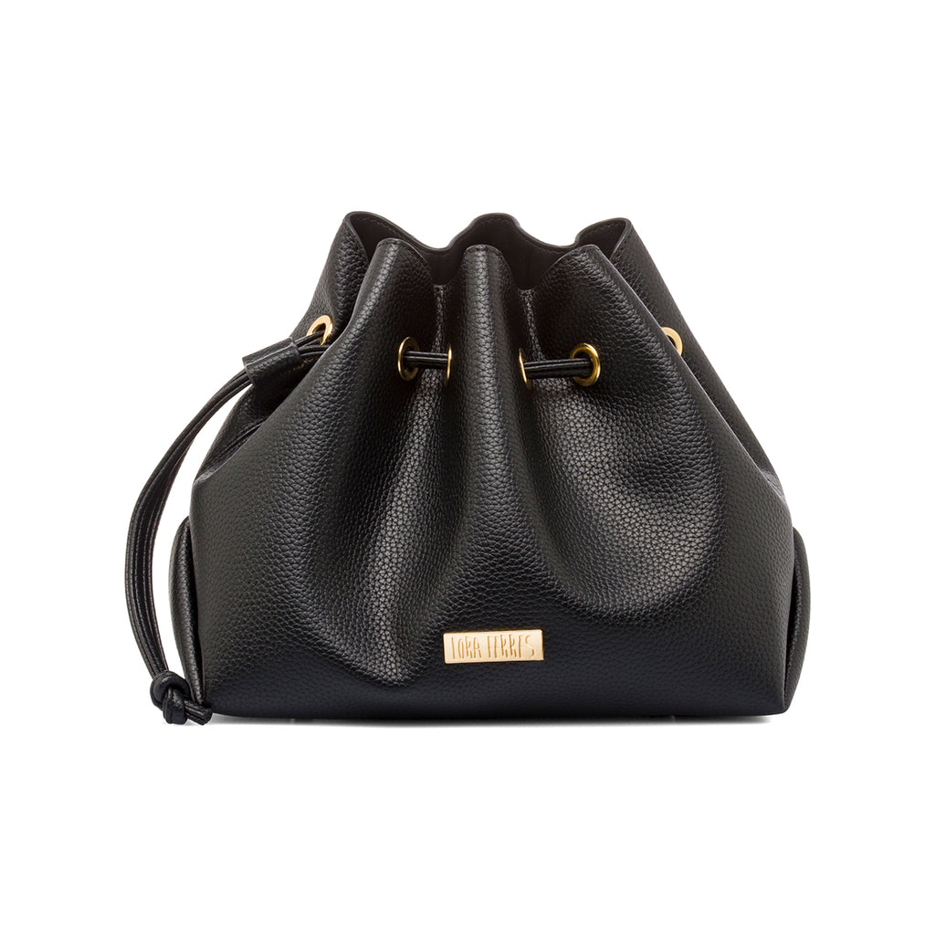 Borsa Secchiello da Donna Nera con Tracolla Regolabile Lora Ferres