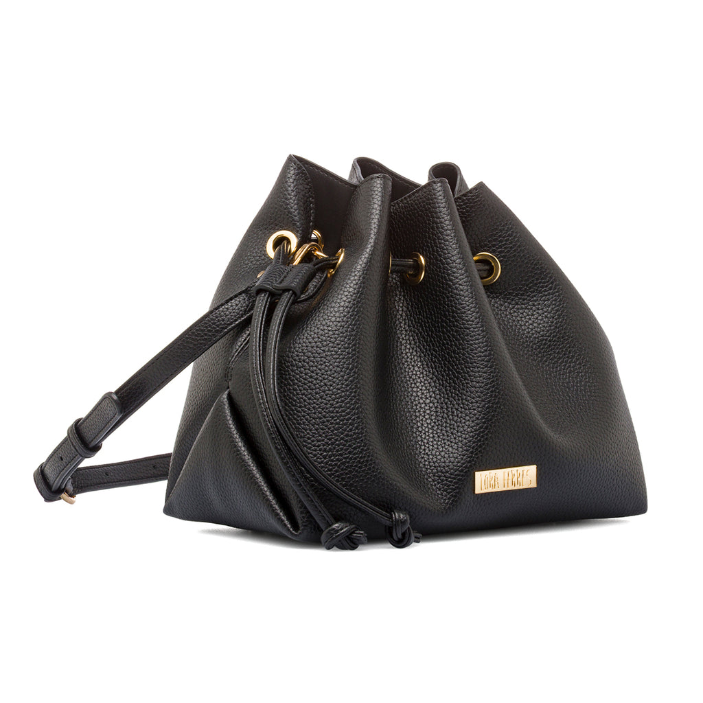 Borsa Secchiello da Donna Nera con Tracolla Regolabile Lora Ferres