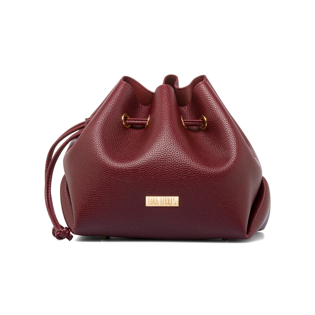 Borsa Secchiello da Donna Bordeaux con Tracolla Regolabile Lora Ferres