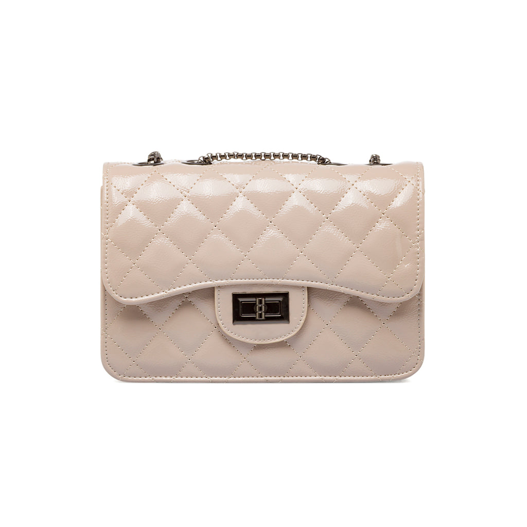 Borsa a tracolla taupe da Donna con trapuntatura a rombi Lora Ferres