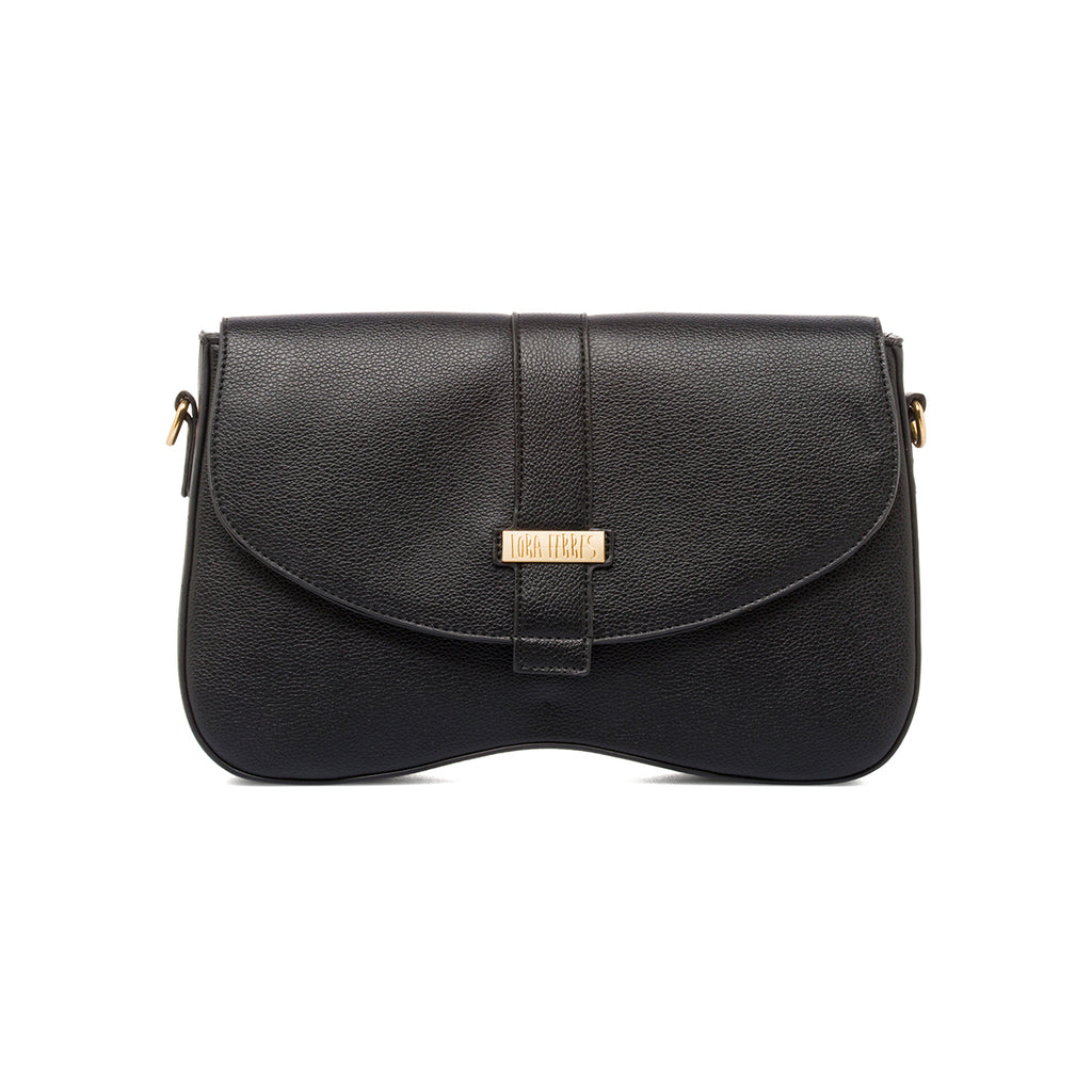 Borsa a tracolla nera da Donna con Patta Lora Ferres
