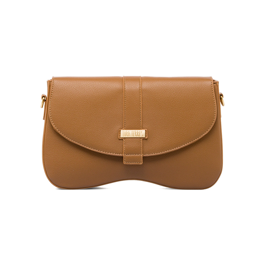 Borsa a Tracolla da Donna Marrone con Dettagli Dorati Lora Ferres