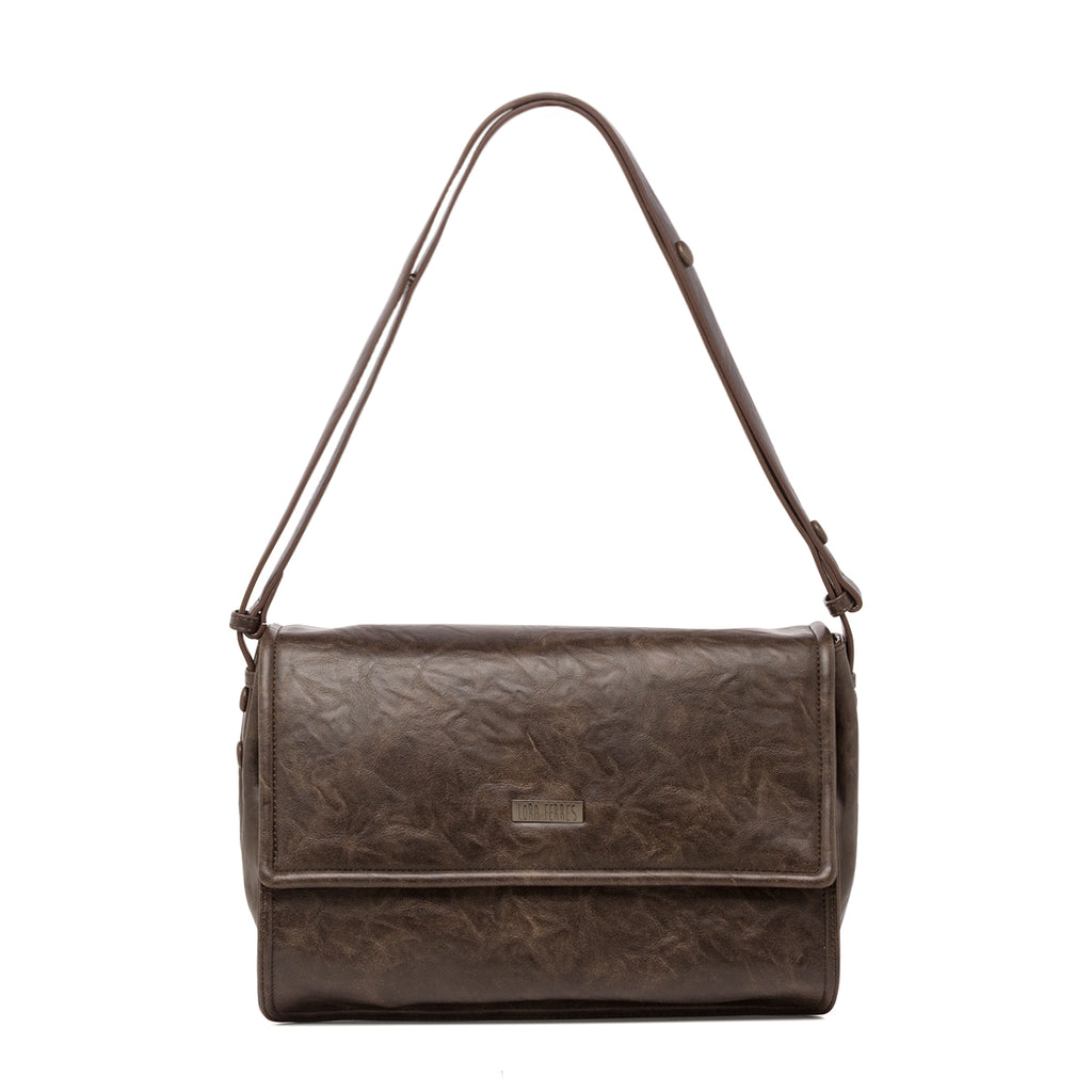 Borsa a tracolla marrone da Donna con Patta Lora Ferres