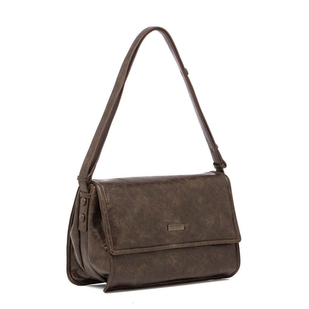 Borsa a tracolla marrone da Donna con Patta Lora Ferres