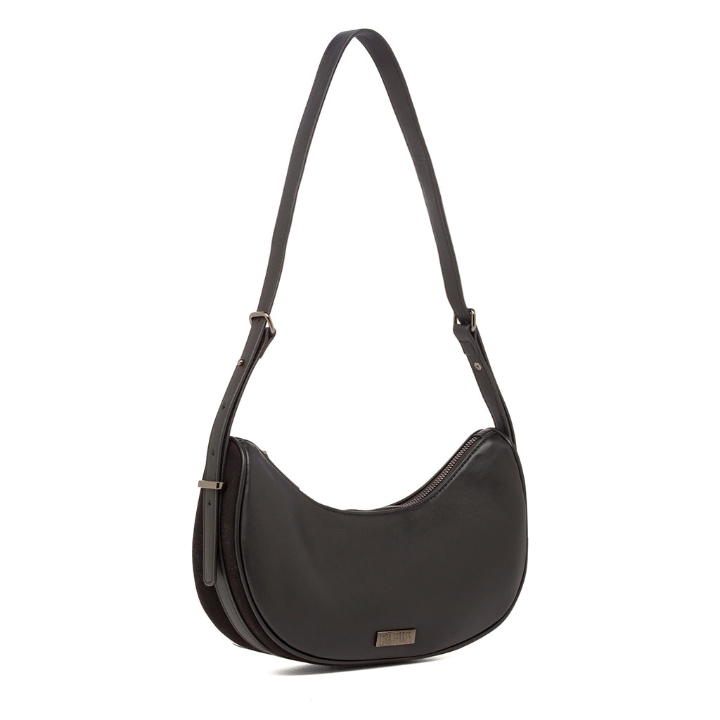 Borse a spalla nera da Donna con logo e portamonete rimovibile Lora Ferres