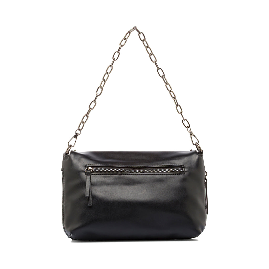 Borsa a Spalla da Donna Nera con Borchie e Catena Lora Ferres