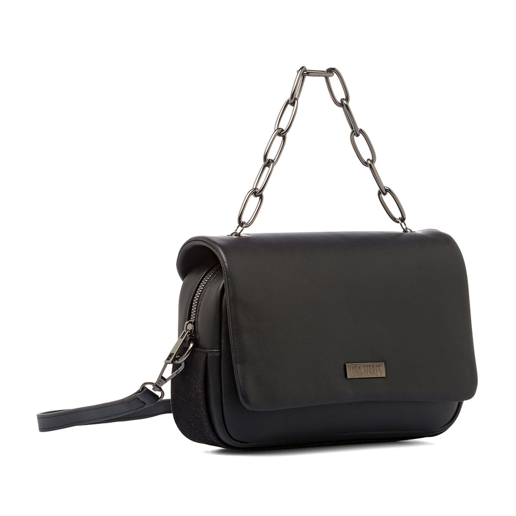 Borsa nera a tracolla da Donna con catena Lora Ferres