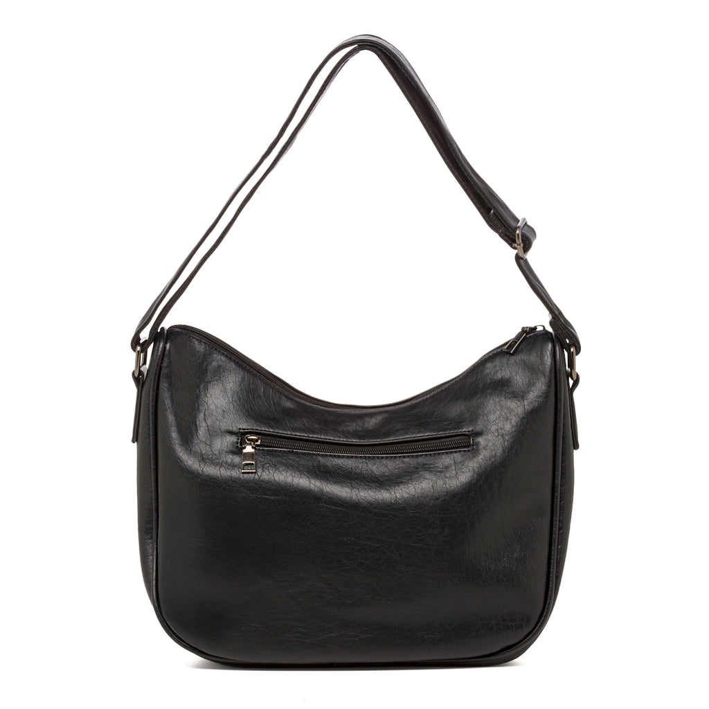 Borsa a Spalla nera da Donna Lora con tasca frontale Ferres