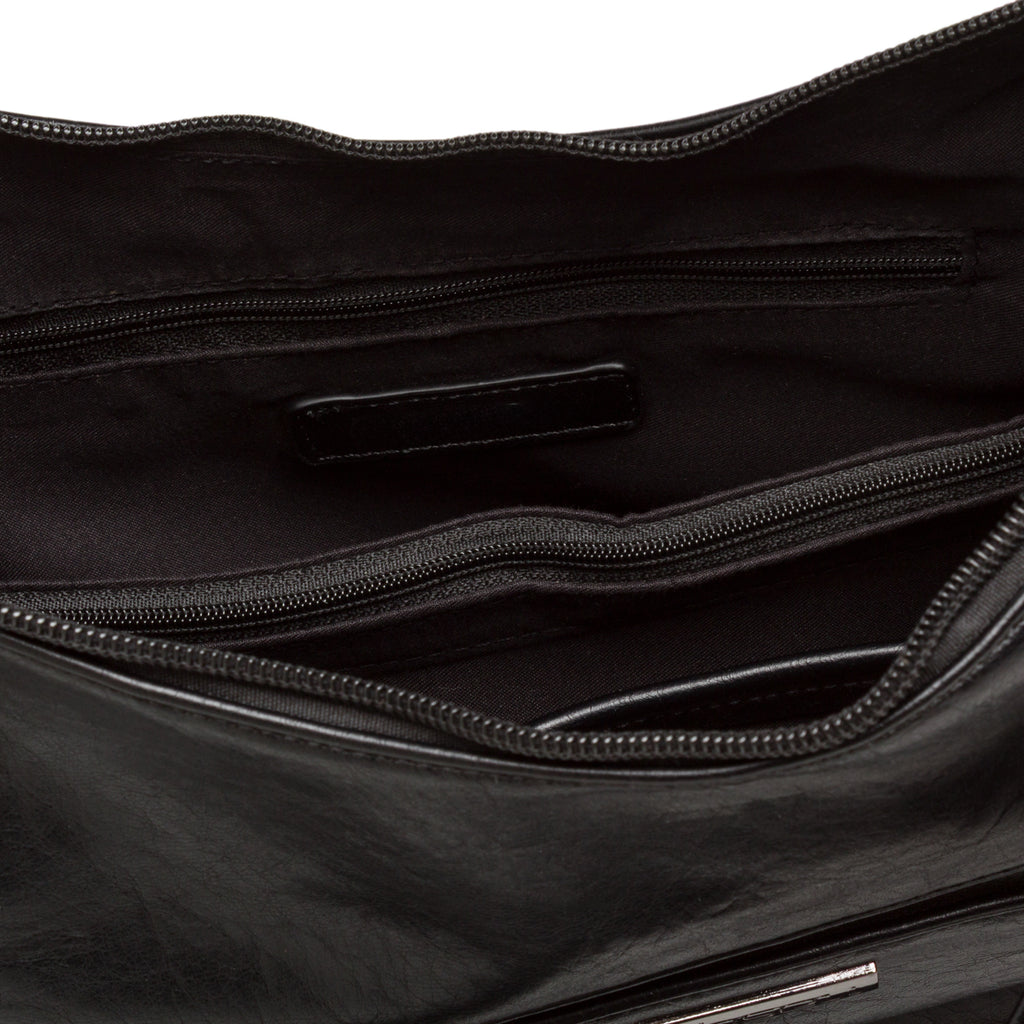 Borsa a Spalla nera da Donna Lora con tasca frontale Ferres