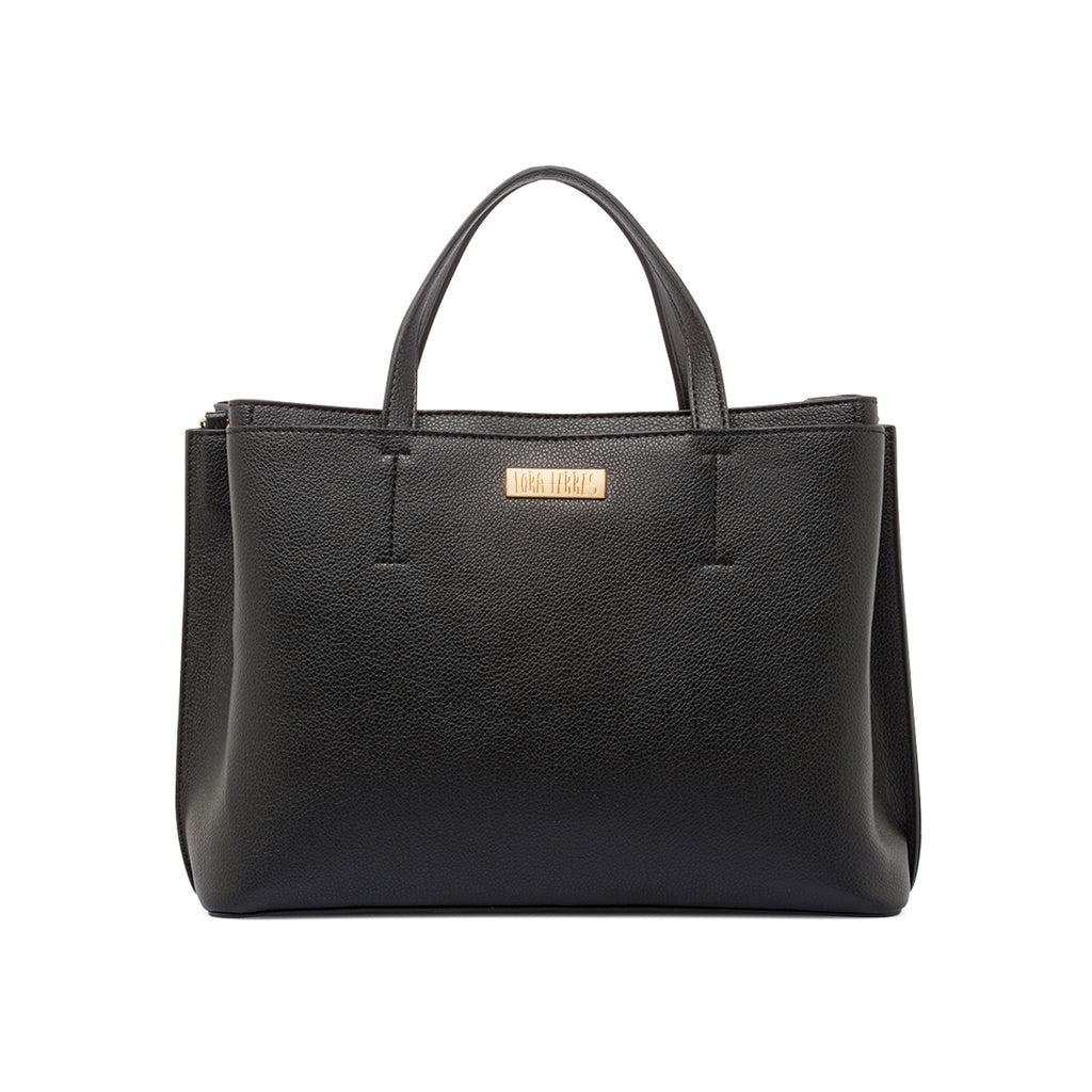 Borsa nera da Donna con dettaglio cuciture a vista Lora Ferres