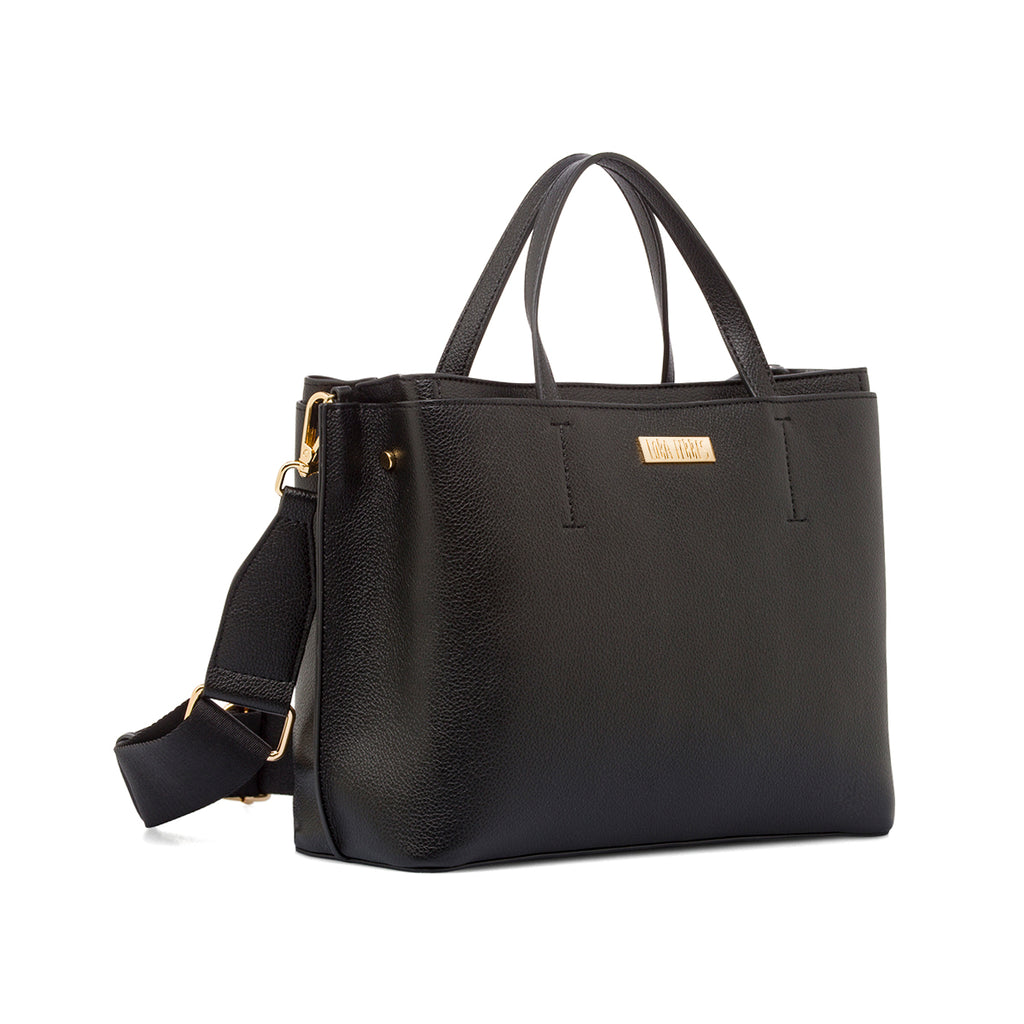 Borsa nera da Donna con dettaglio cuciture a vista Lora Ferres