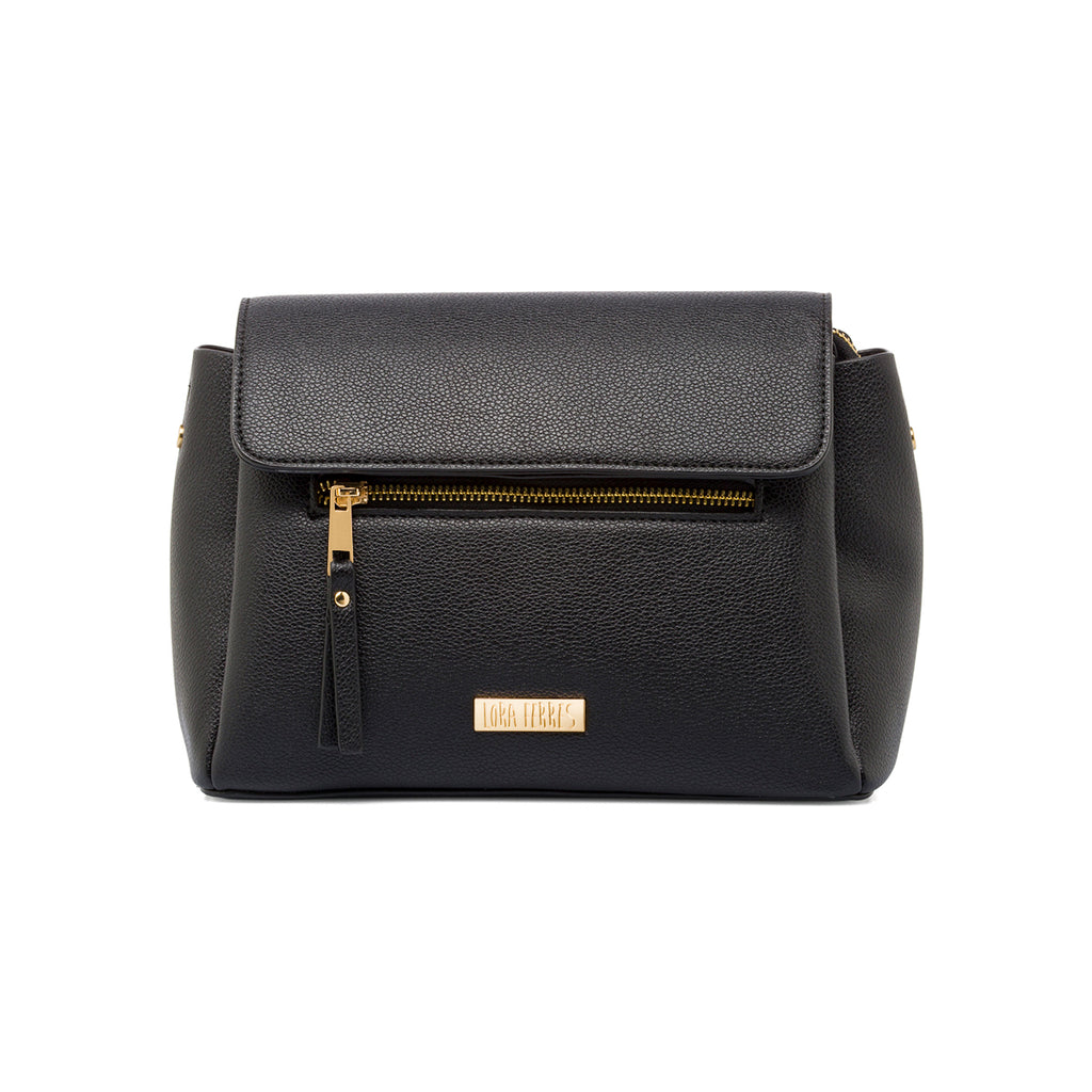 Borsa a tracolla nera da Donna con dettaglio zip Lora Ferres