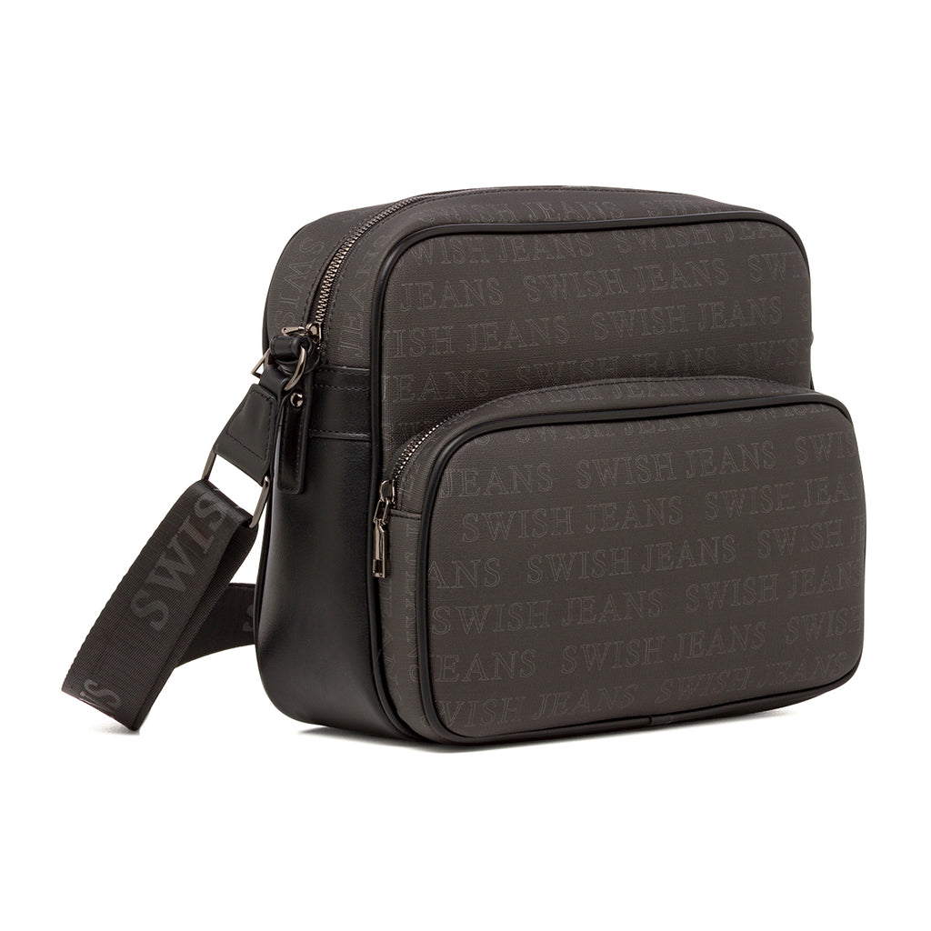 Borsa a Tracolla da Donna Nera con Doppia Tasca Swish Jeans