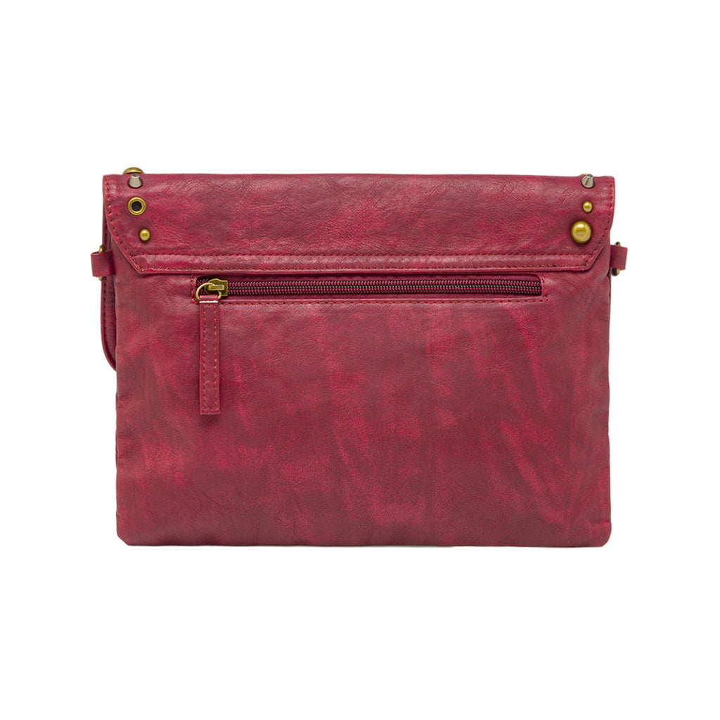 Borsa a tracolla da donna Bordeaux con borchie metalliche Swish Jeans