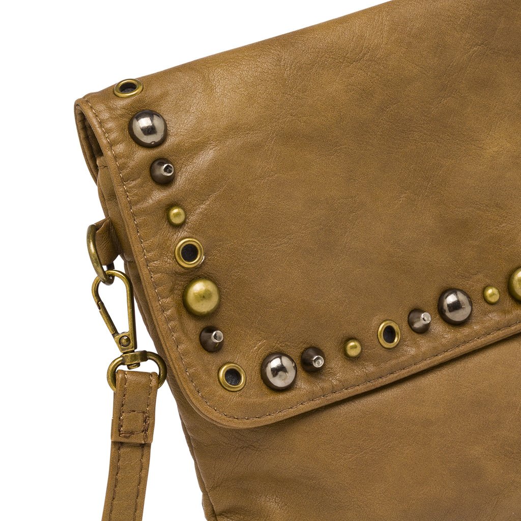 Borsa a tracolla Swish Jeans marrone da donna con borchie