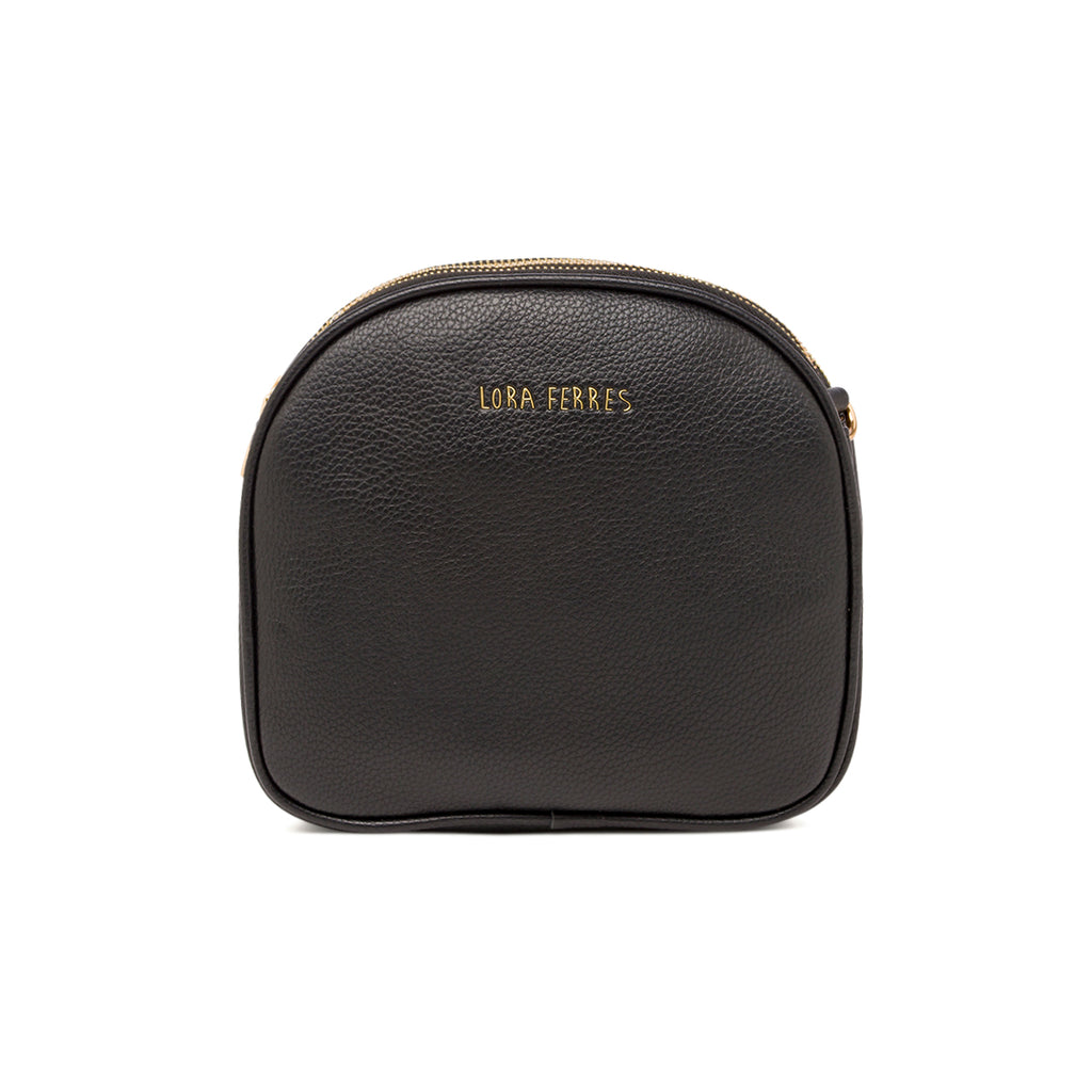 Borsa a tracolla da donna nera Lora Ferres con tripla zip