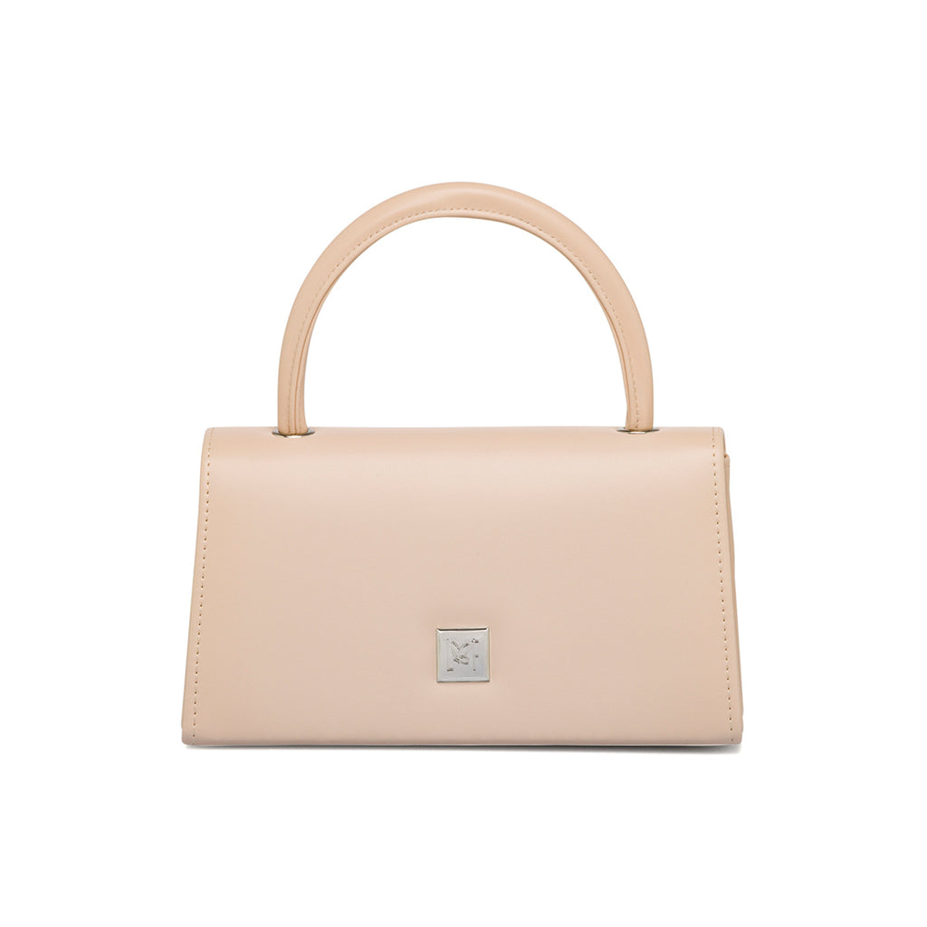 Borsa a mano nude da donna con fiocchetto in strass Lora Ferres