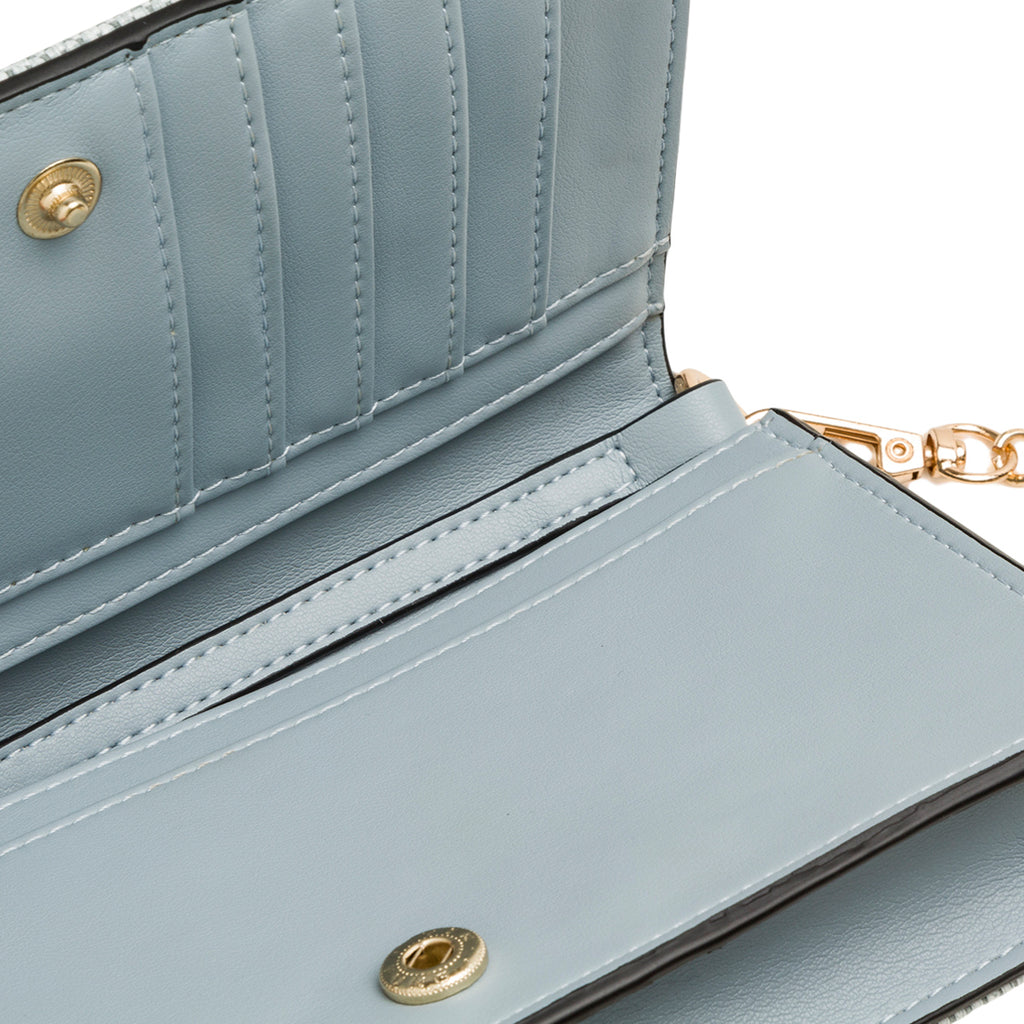 Borsa a tracolla celeste da Donna in tessuto intrecciato effetto rafia Lora Ferres