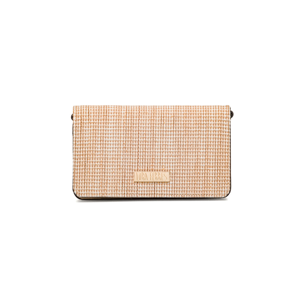 Borsa a tracolla beige da Donna in tessuto intrecciato effetto rafia Lora Ferres