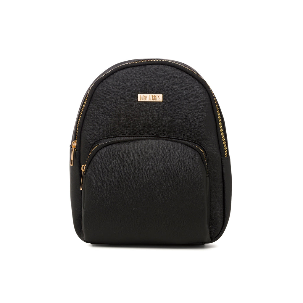 Zaino da donna nero con tasche e logo Lora Ferres